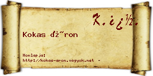 Kokas Áron névjegykártya